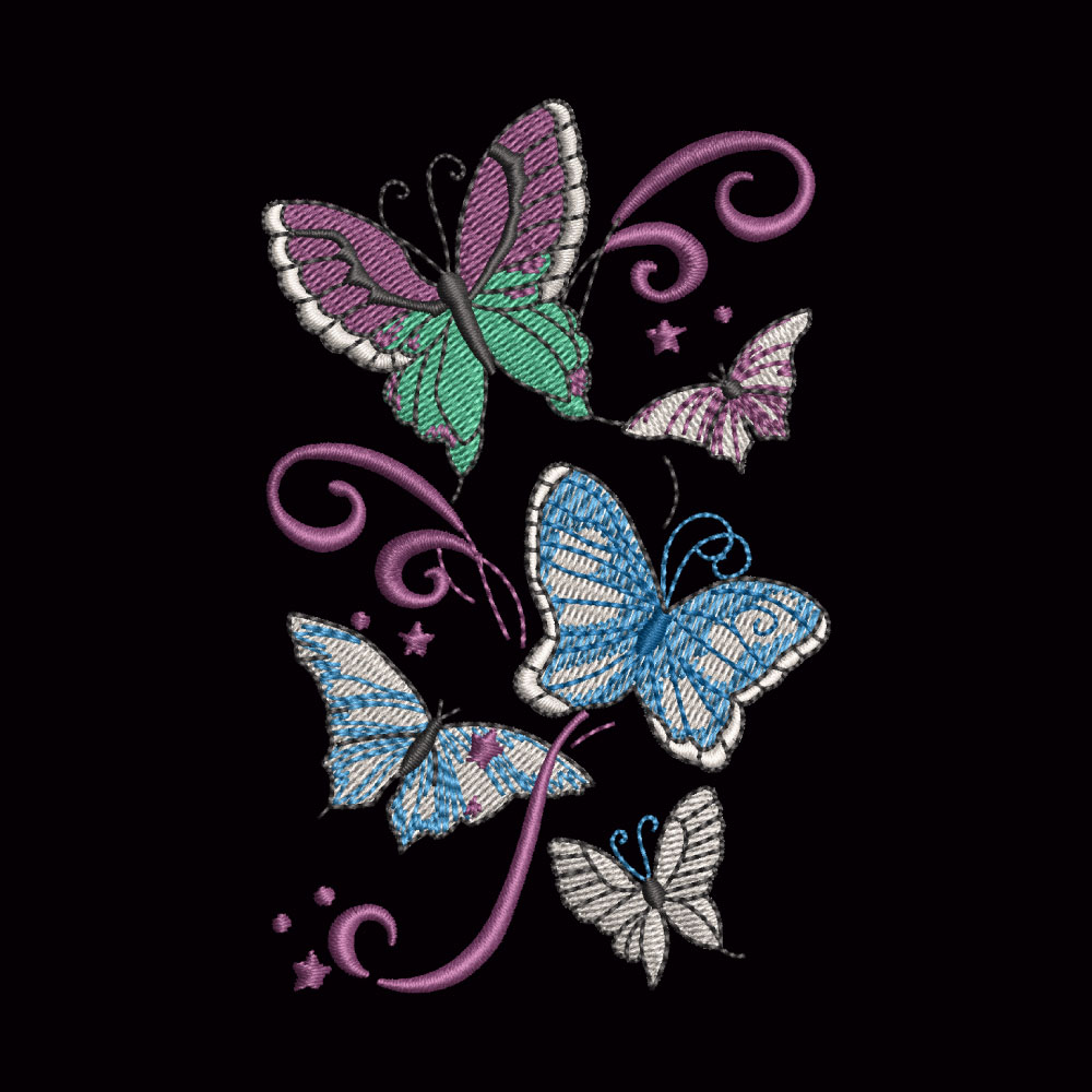 Free Flying Butterfly Embroidery Design | Cre8iveSkill