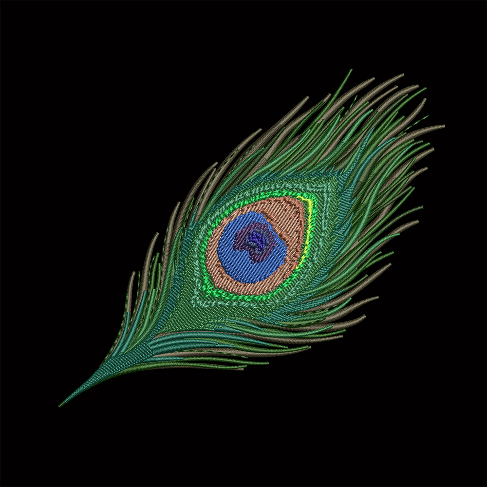 Machine Embroidery Design Peacock feather – 2 sizes