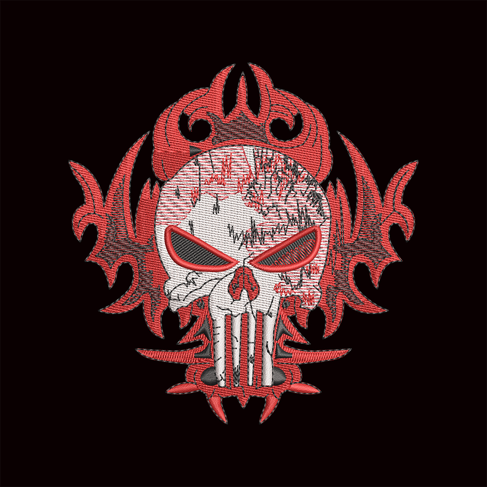 punisher skull logo by karl gerstner, monochrome, | Stable Diffusion