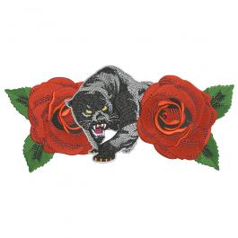 Quality Rose With Black Panther Embroidery Design | Cre8iveSkill