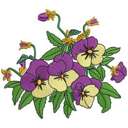 Pretty Pansies Embroidery Flower Design - Cre8iveSkill