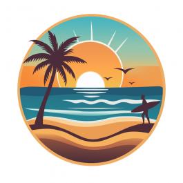 High Quality Evening Beach Vector Design | Cre8iveSkill