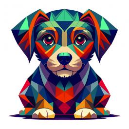 Poly Dog Vector Design-Cre8iveskill