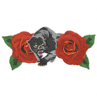 Quality Rose With Black Panther Embroidery Design | Cre8iveSkill