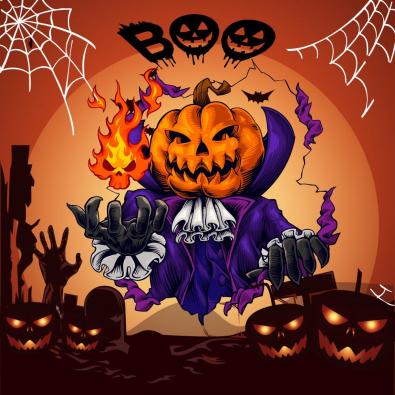 Halloween Pumpkin Ghost Vector Design- Cre8iveskill