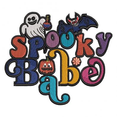 Spooky Babe Halloween Embroidery Design- Cre8iveskill