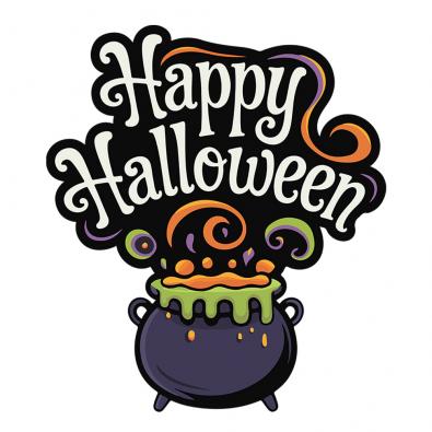 Quality Happy Halloween Bubbling Cauldron Vector Design | Cre8iveSkill