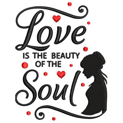 Valentine Embroidery Design - Love Is the Beauty of Soul | Shop Now