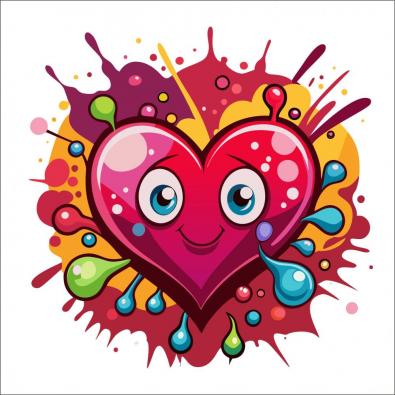 Shop Colorburst Heart Valentine Vector Design | Cre8iveSkill