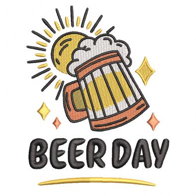 Beer Day Premium Embroidery Design by Cre8iveskill