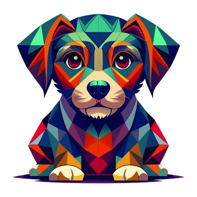 Poly Dog Vector Design-Cre8iveskill