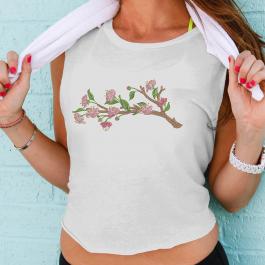 Cherry Blossom Embroidery Design T-shirt Mockup