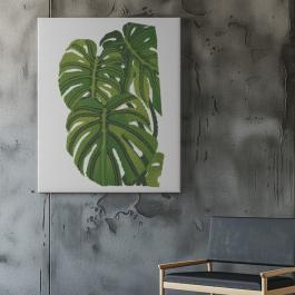 Monstera Plant Leaf Coloreel Embroidery Design Wall Frame Mockup - Cre8iveSkill