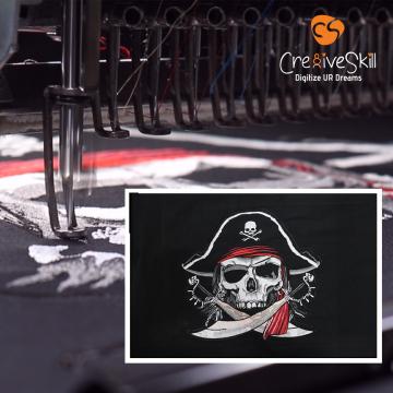 Pirate Skull Machine Embroidery Design Stitching | Cre8iveSkill