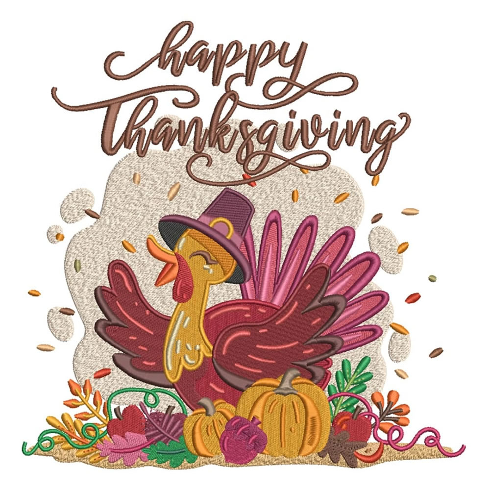 Thanksgiving Candle Cover Embroidery Design