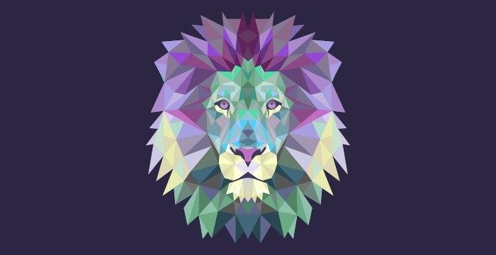 Vector lion polygonial